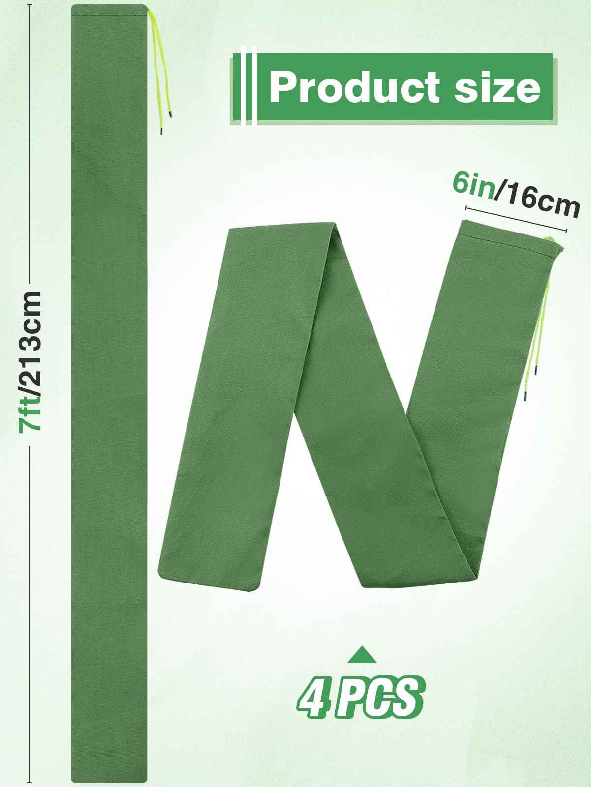 4 Pcs 7'× 6'' Long Sand Bags for Flooding - Thickened Canvas Flood Protection Sandbag Tube with Elastic Band, Reusable Flood Rain Wind Barrier Sand Bag Tube for Door Window Flood Control