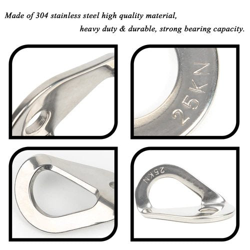 25KN Climbing Bolt Hanger - Stainless Steel Rock Climbing Anchor Bolt Outdoor Gear Rescue Hammock Installation, Fits for 10mm Bolt, 2PCS