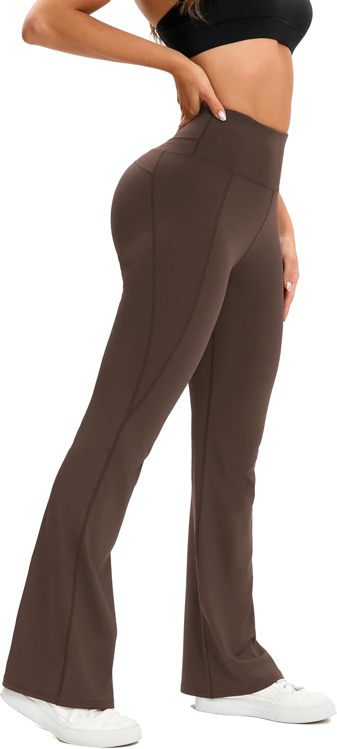 Skiennix Flare Leggings for Women - High Waisted Yoga Pants with Tummy Control | Casual Bell Bottoms