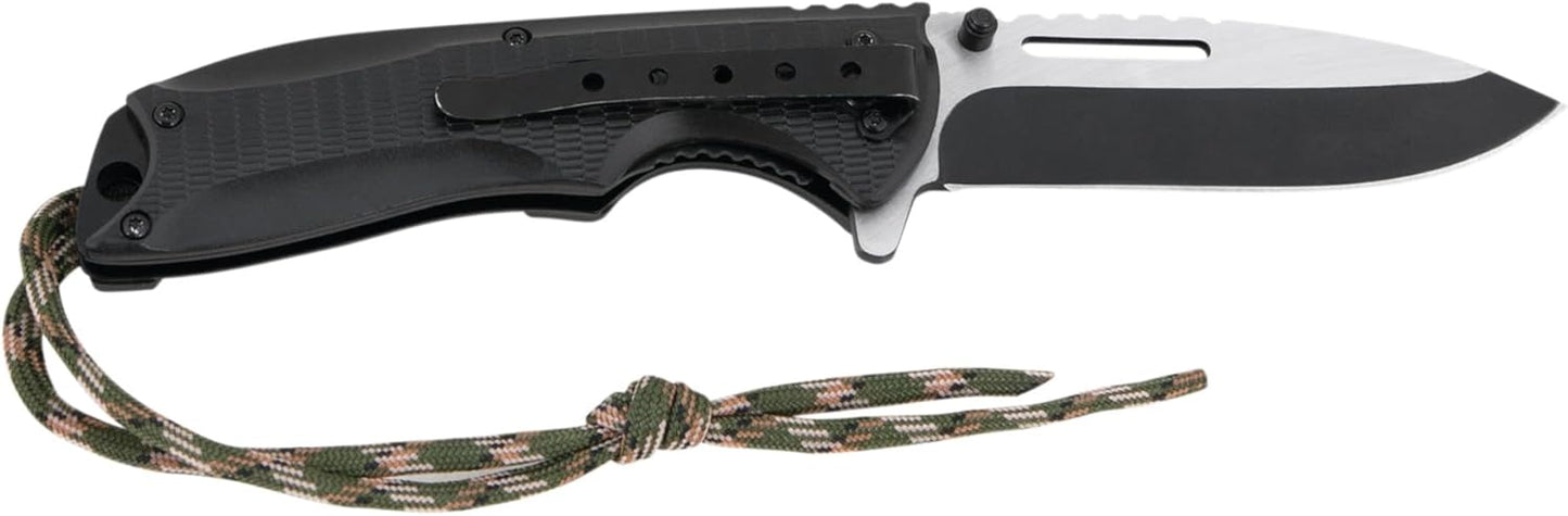 Performance Tool W9360 Folding Knife - Paracord Handle for Enhanced Grip | 1 Pack