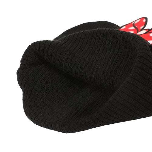 Bioworld Minnie Mouse Bow with Ear Poms Cuff Beanie