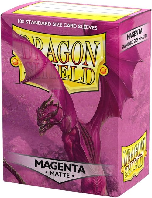 Dragon Shield | Matte Card Sleeves - 100 Count Standard Size TCG Protection | Magenta Color