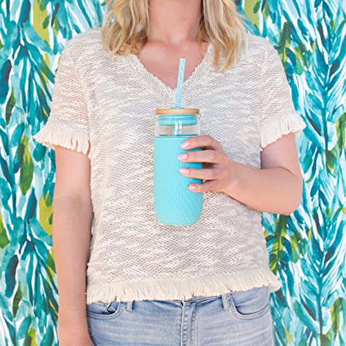 Reusable Plastic Straws Set - 8 BPA-Free Straws with Cleaner, Rosewater