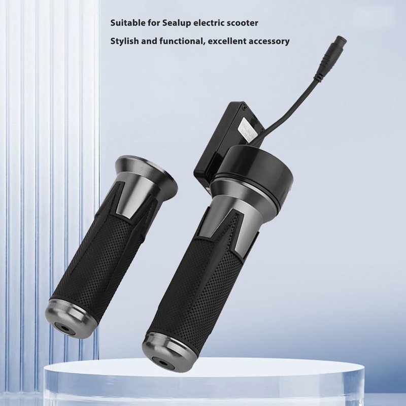 Electric Scooter Throttle Grip, 1 Pair Mg Alloy Throttle Handle with Display 6 Pin Connector Universal for Sealup Electric Scooters