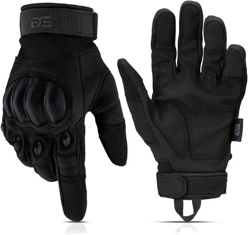 Glove Station Touchscreen Utility Gloves for Men - Hard Knuckle Protection for Motorcycle & Outdoor Work | Black, X-Large