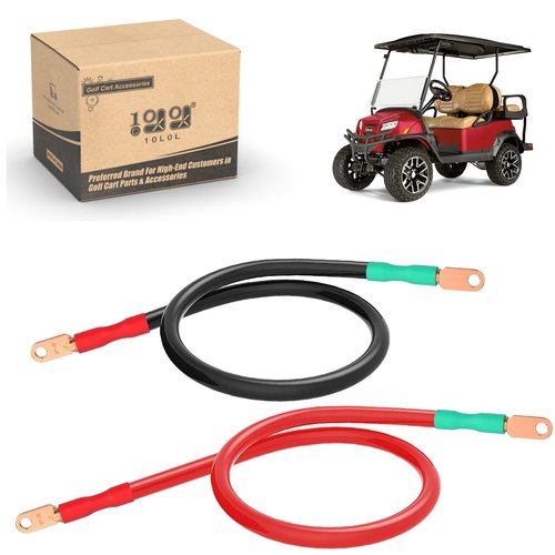 10L0L Universal Golf Cart Battery Cable 36in & 38in for Club Car EZGO and Other Motor Battery Connection Cables Set (1 Black, 1 Red)