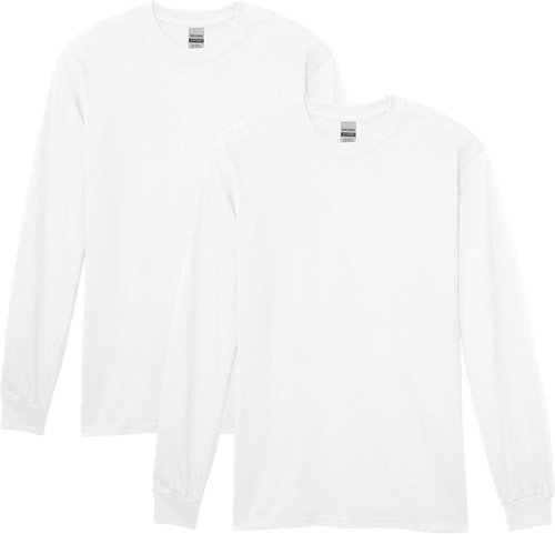 Gildan Heavy Cotton Long Sleeve T-Shirt - Comfortable 2-Pack for Everyday Wear