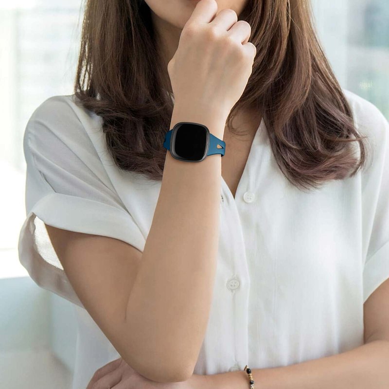 Ouwegaga Compatible with Fitbit Versa 4 Bands for Woman/Sense 2/Sense/Versa 3 Bands for Men,Soft Silicone Slim Sport Strap Compatible with Fitbit Smartwatch, 4 Pack Small