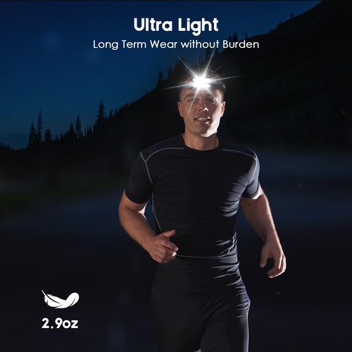 Elmchee Rechargeable Headlamp 2 Pack, 2500 Lumen Bright 5 LED Headlight, 7 Modes Adjustable Motion Sensor, USB-C Waterproof Head Flashlight, Outdoor Hiking Camping Fishing (5 Led Headlamp)