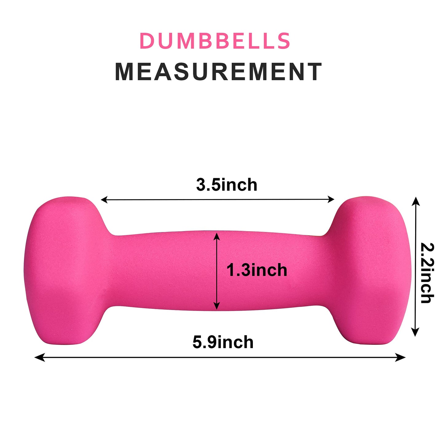 Balelinko Home Gym Equipment Workouts Strength Training Weight Loss Pilates Weights Yoga Sets Free Weights for Women, Men, Seniors and Youth, 2LB Pink, Pair