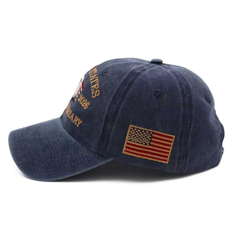 Okbycuyck 250 Anniversary USA Hat 250th Anniversary Hat Merchandise Patriotic Hats US Flag USA Baseball Cap for Men Women Blue