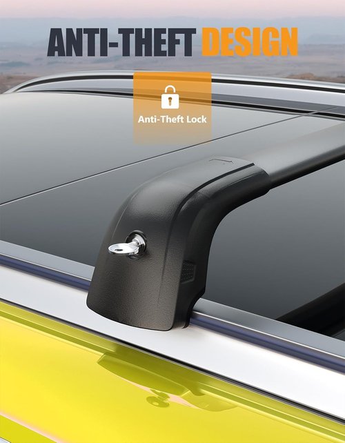 KINGGERI Roof Rack Cross Bars - Lockable Aluminum Cargo Rails for Kia Telluride 2019-2026 | 300lbs Capacity