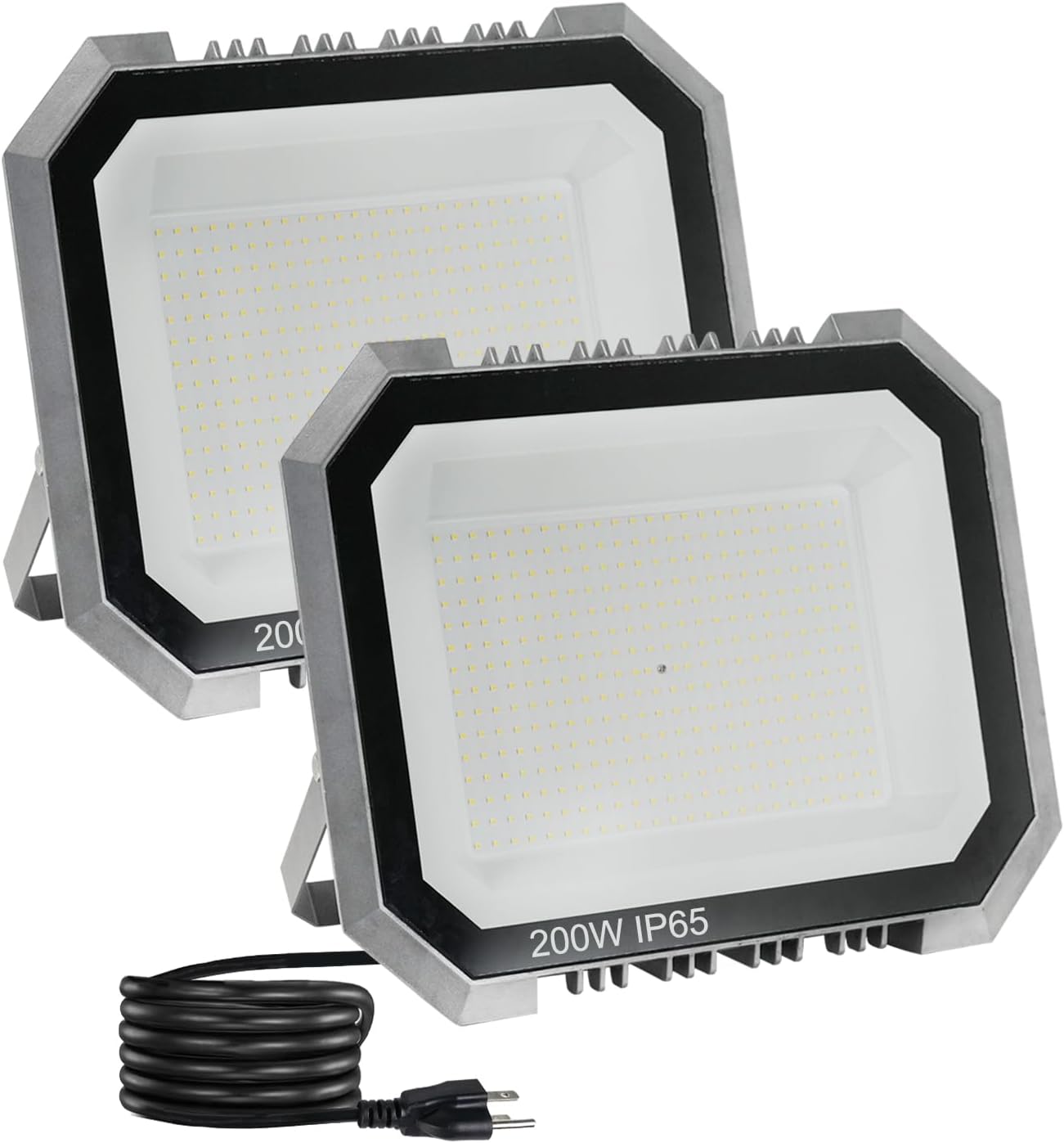 100W LED Flood Lights Outdoor - 2 Pack, 10000LM Super Bright, IP65 Waterproof for Garage, Yard & Garden