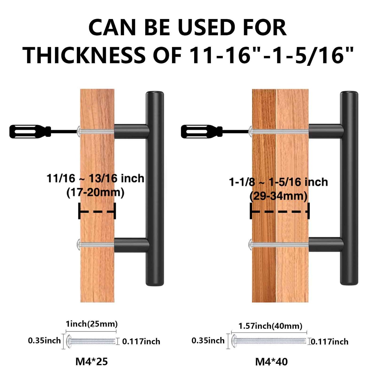 Plustool 50Pack Matte Black Cabinet Handles, 3''Hole Centers Kitchen Drawer Pulls, Stainless Steel Dresser Hardware for Kitchen Bathroom Bedroom - 5''Overall Length