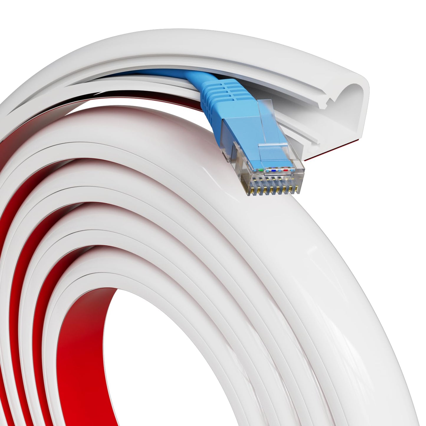 39" Silicone Cord Hider for 1 Cord,Flexible Side-Opening Self-Adhesive Cord Covers for Wires on Wall Mount TV,Easier Setup for Home Office Cable Management Wire Hider,0.54" W x 0.39" H,White