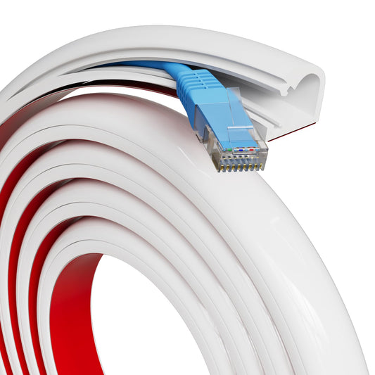 39" Silicone Cord Hider for 1 Cord,Flexible Side-Opening Self-Adhesive Cord Covers for Wires on Wall Mount TV,Easier Setup for Home Office Cable Management Wire Hider,0.54" W x 0.39" H,White