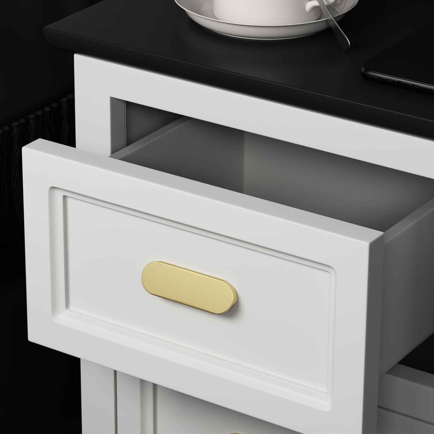 Peaha 10 Pack Gold Cabinet Pulls 3 inch Edge Pulls for Cabinets Desk Pull Gold Handle for Kitchen Cabinets 76mm Hole Centers