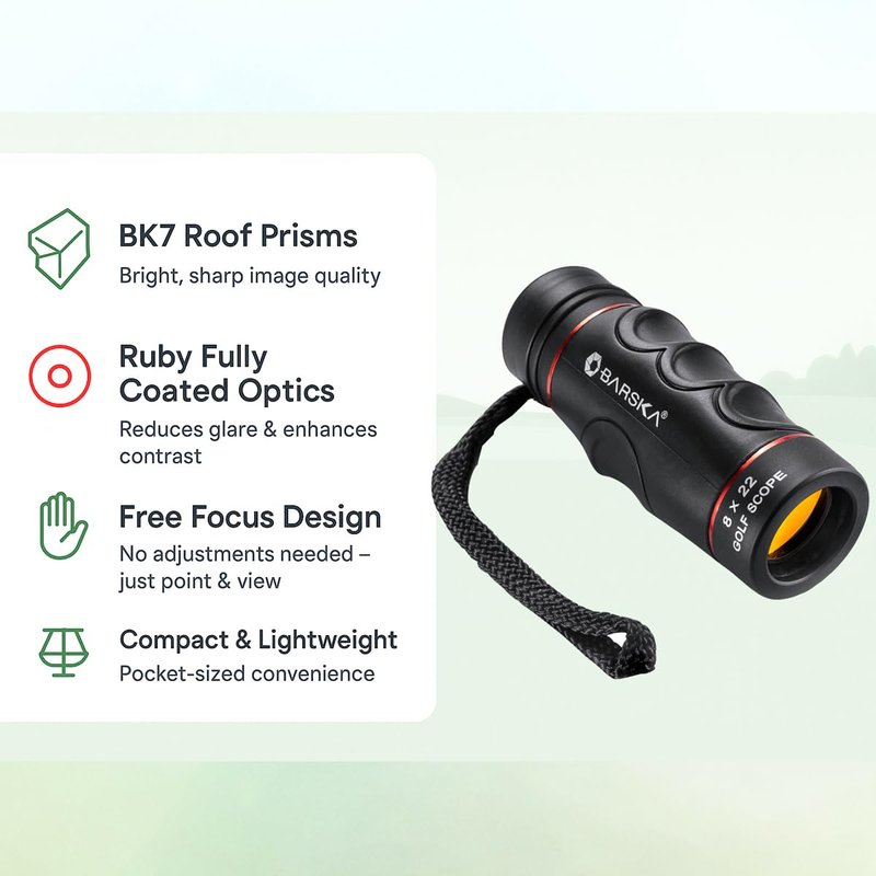 Barska Blueline 8x22 Waterproof Golf Scope Monocular with Built-in Internal Distance Reticle