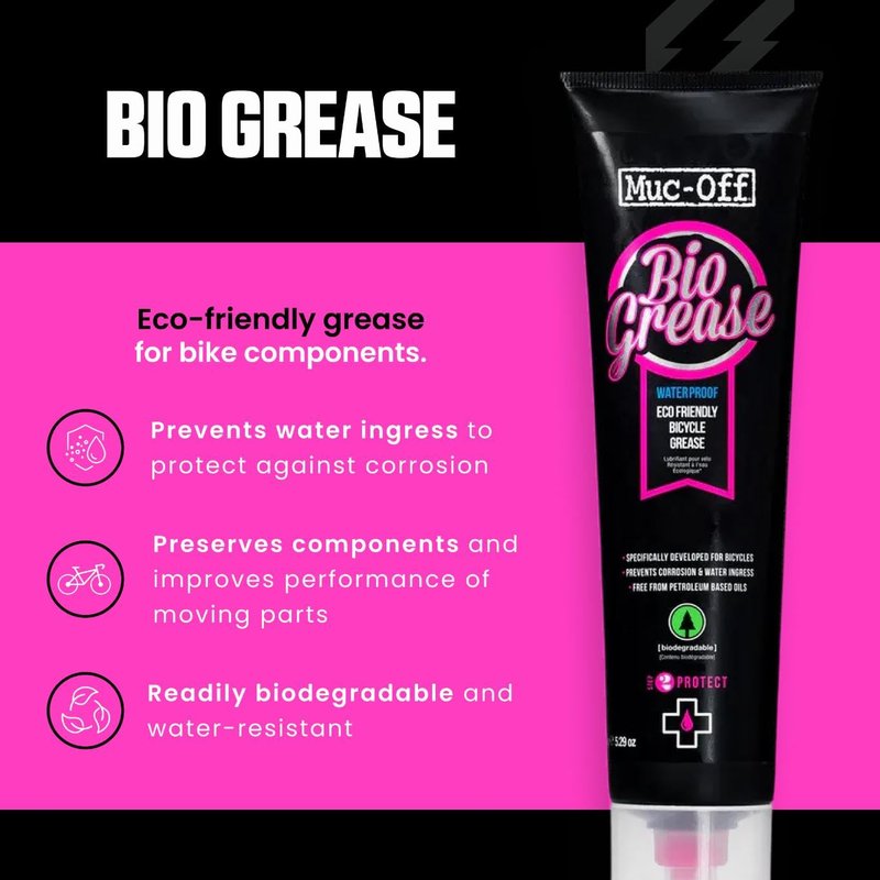 Muc-Off Bio Grease, 150g - Biodegradable Bike Grease for Pedals, Bearings and Components - Water-Resistant Bike Assembly Grease