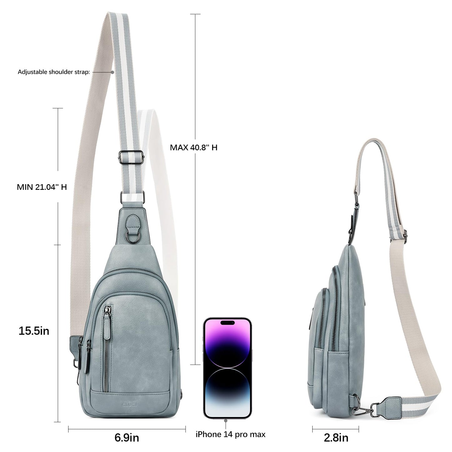 CLUCI Crossbody Bags for Women Men,Leather Sling Bag Cross Body Backpack for Woman Gifts for Women Birthday Unique