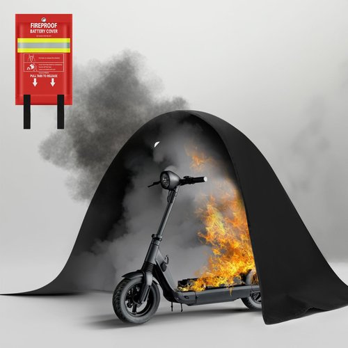 FIREWESS Lipo Battery Fireproof Cover Battery Safe Blanket for Ebike and Escooter Storage,Charging and Discharging, EV Fire Blanket for Lithium Battery (40x50 inch)