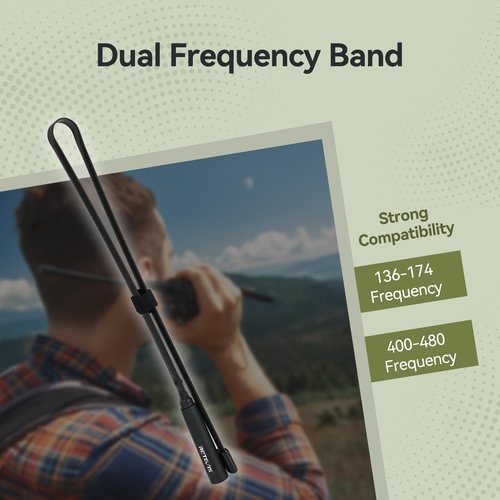 Retevis RT85 Foldable CS Tactical Ham Radio Antenna,SMA Male 136-174/400-480MHz Dual Band Antenna,for Retevis RT85 RA89 RB17V RT3S RT81 P2, Compatible with BaoFeng and GMRS Radios(1 Pack)