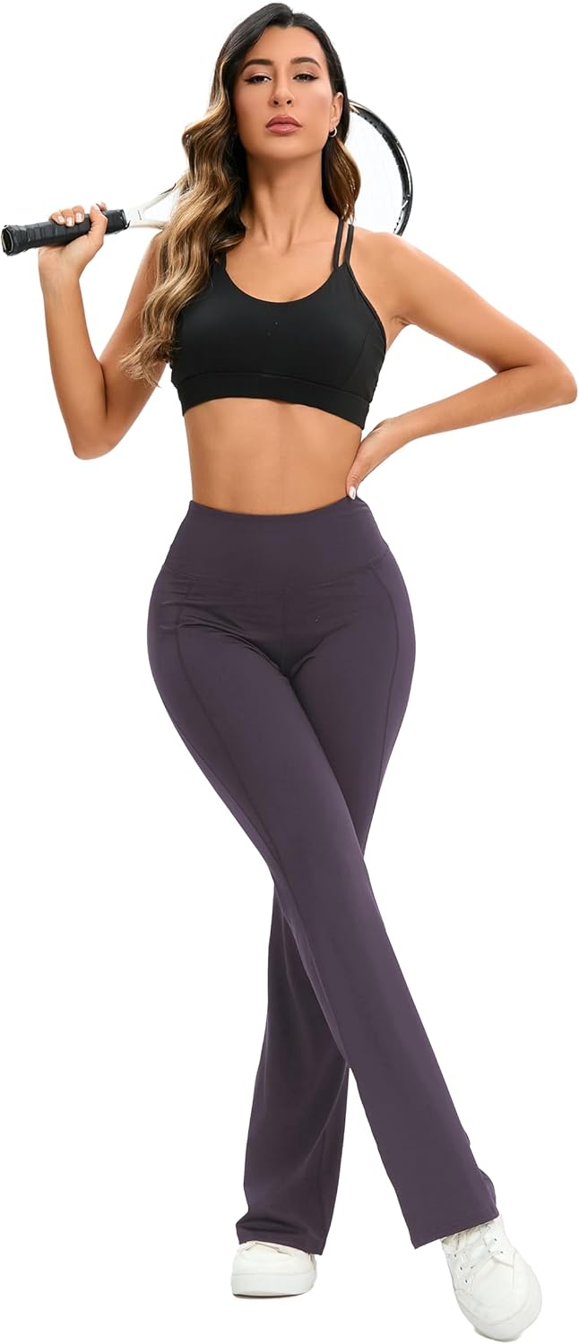 Skiennix Flare Leggings - High Waisted Yoga Pants with Tummy Control | Casual Bell Bottoms for Women