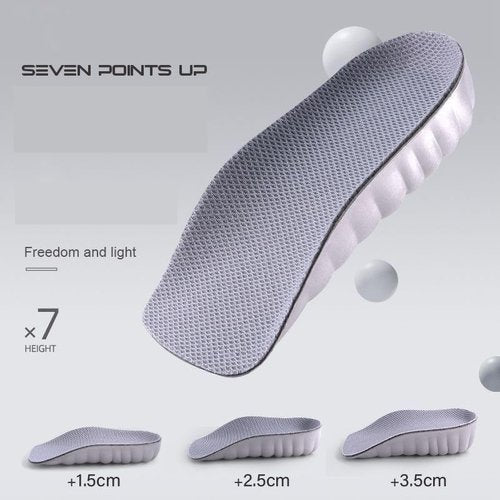 Orthopedic High Pads 2.0, Insoles Height Increase, 4D Cloud Technology Insole, Height Increase Insoles for Men/Women, Memory Foam Arch Support Insoles (Gray, 3.5CM)