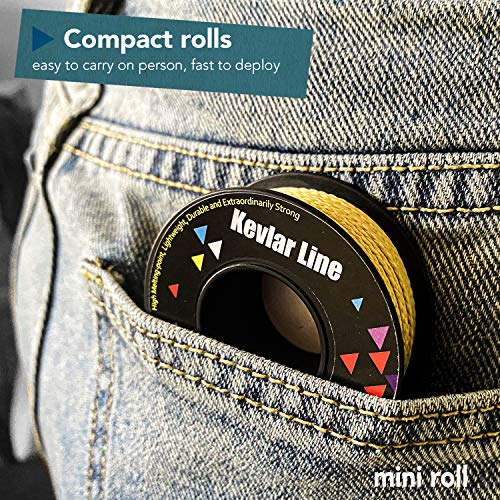 Kevlar Braided Utility Cord - 100Lb Strength, 100Ft Length, Yellow