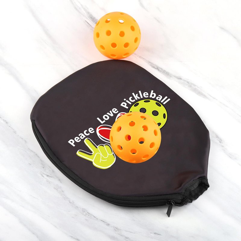HOLLP 2PC Pickleball Paddle Covers Peace Love Pickleball Pickleball Racket Bag Gift For Pickleball Players (Peace Love Pickleball)