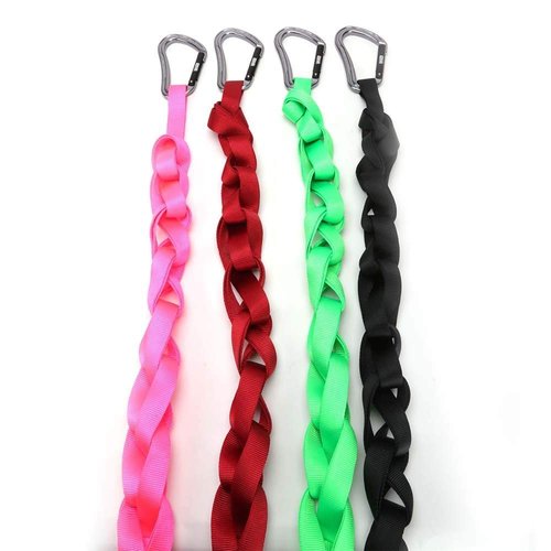 Rock-N-Rescue 20-Foot Webbing and Carabiner Combo - Heavy-Duty Tubular Nylon, Made in USA, Rock Climbing, Firefighter, and Rescue Gear (Neon Green)