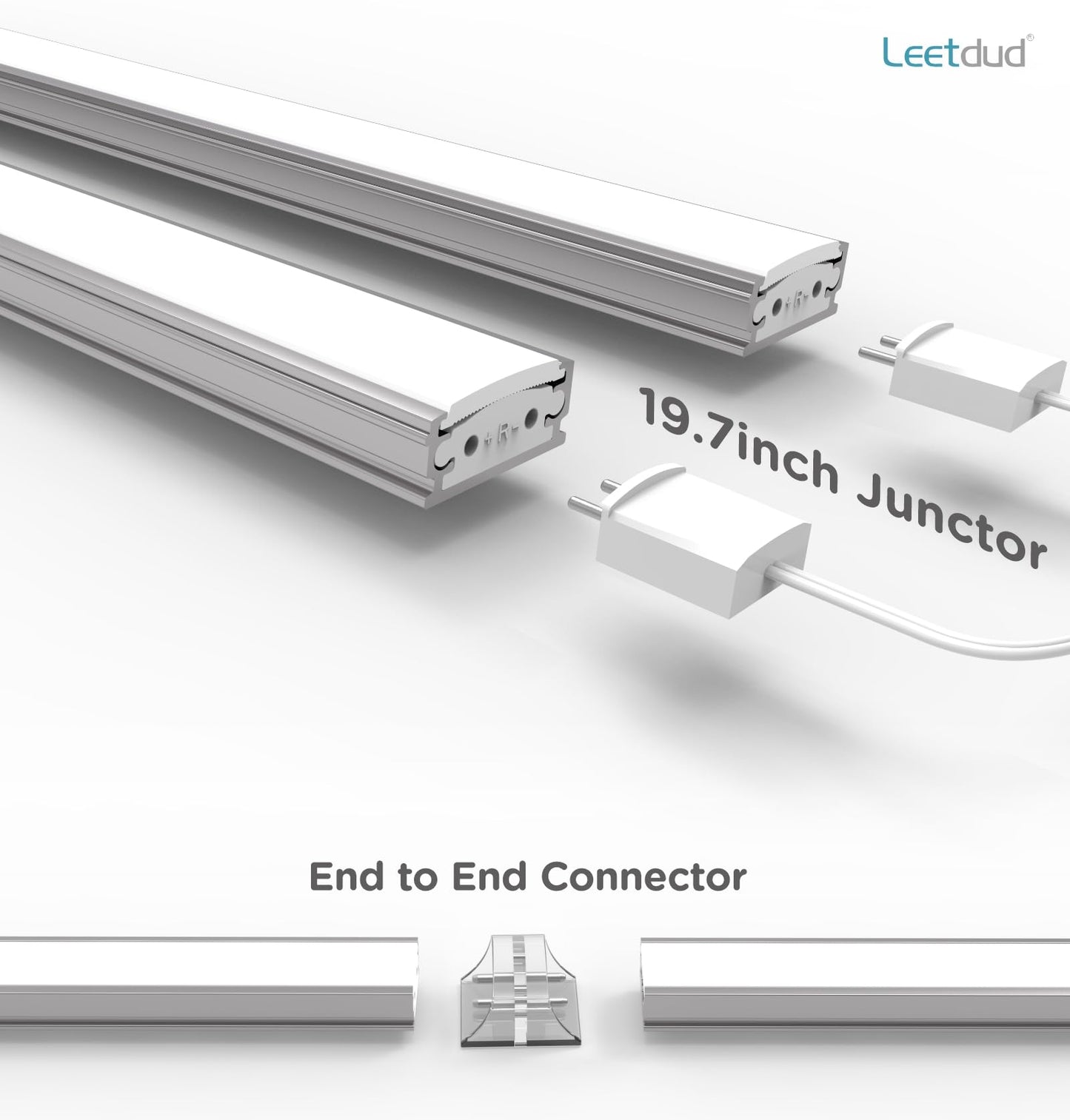 Leetdud Under Cabinet Lighting Plug in, 20 Inch 2 Pcs Kitchen Counter Lights, 4000K Super Bright 1280LM,16W Ultra Thin Led Underabinet Light Bar for Cupboard,Shelf,Sink,Workbench