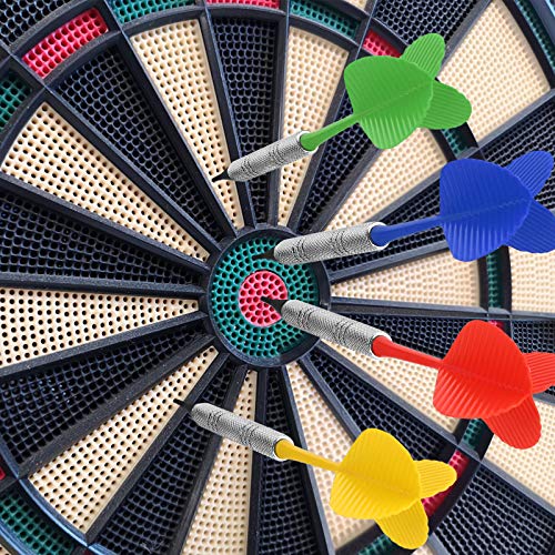 Soft Tip Darts Set - 12 Plastic Darts with 100 Extra Tips - Silver