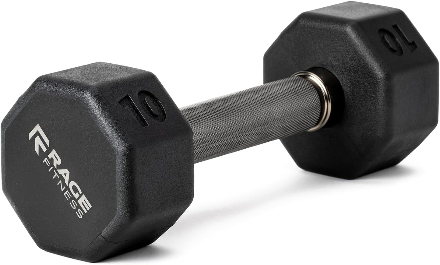 Rubber Coated Dumbbells - No Roll Design with Easy-Grip Steel Handle | Ideal for Home Gym - 10-60 LBS Available Individually