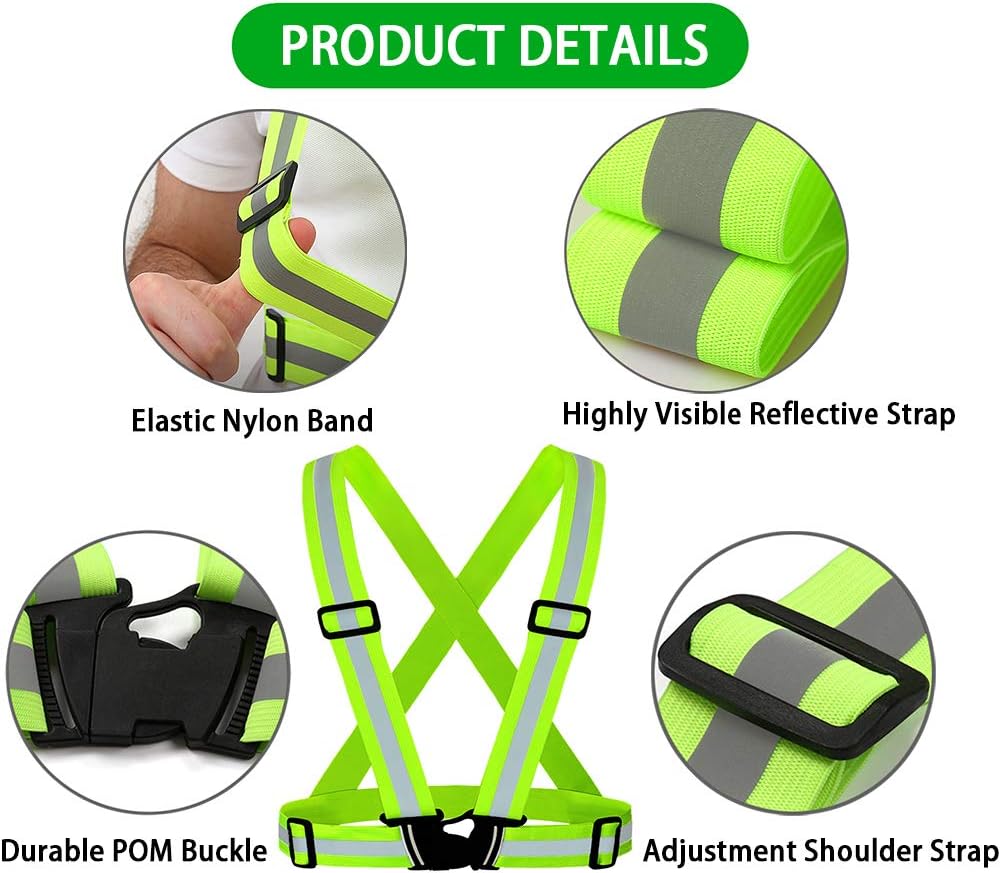 Skiennix Reflective Vest - Adjustable High Visibility Safety Gear | Ultralight & Comfy for Running, Cycling, Walking