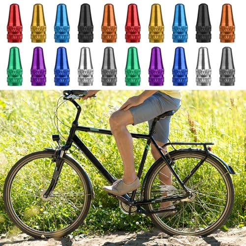 40 Pcs Colorful Presta Valve Stem Caps - Aluminum Bike Tire Caps