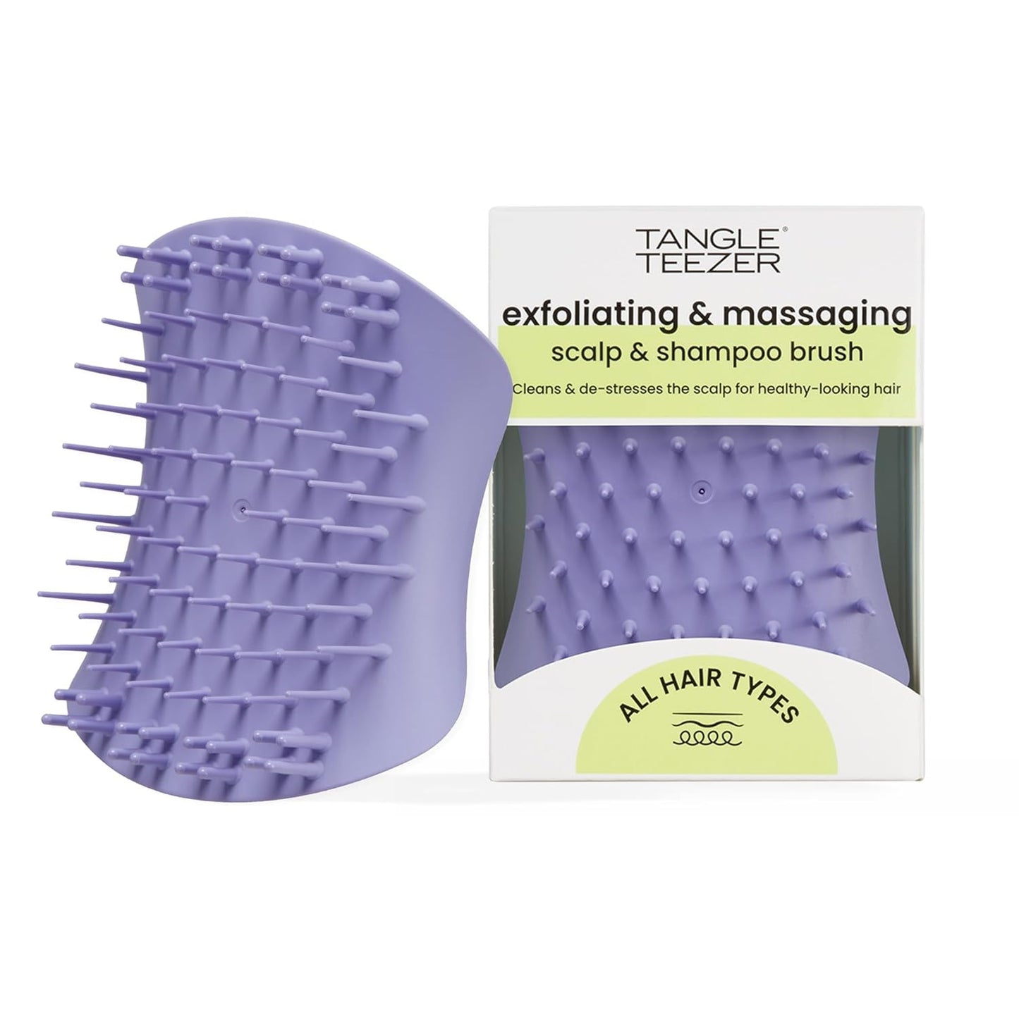 Tangle Teezer Scalp & Shampoo Hairbrush - Exfoliate, Massage & Cleanse for All Hair Types | Lavender Lite Purple