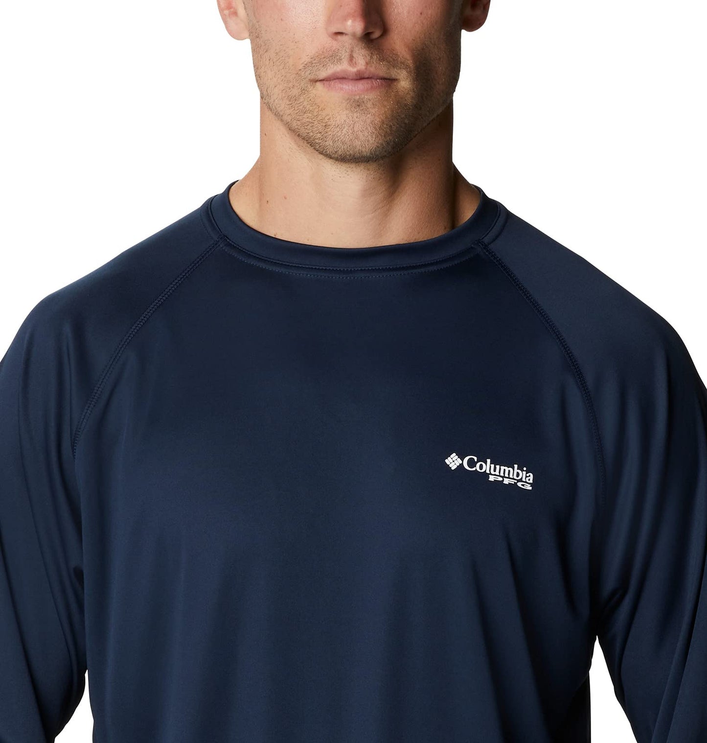 Columbia Men's Terminal Tackle Long Sleeve Shirt, Collegiate Navy/White Logo, Large Tall