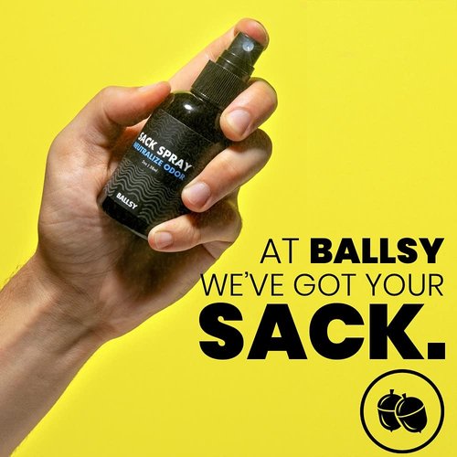 Ballsy Body & Groin Spray - Men's Deodorant for Odor Control & Skin Relief | Tea Tree & Aloe Vera, 2 oz