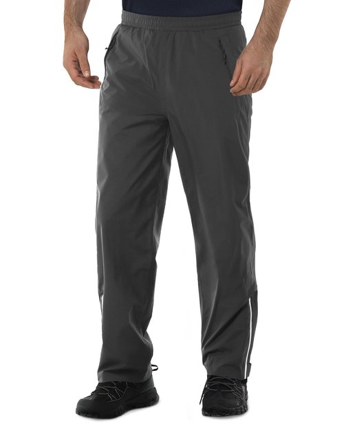 33,000ft Men's Rain Pants Waterproof, Windproof Lightweight Outdoor Rain Over Pants for Fishing Golf Work Hiking Grey 36W*30L