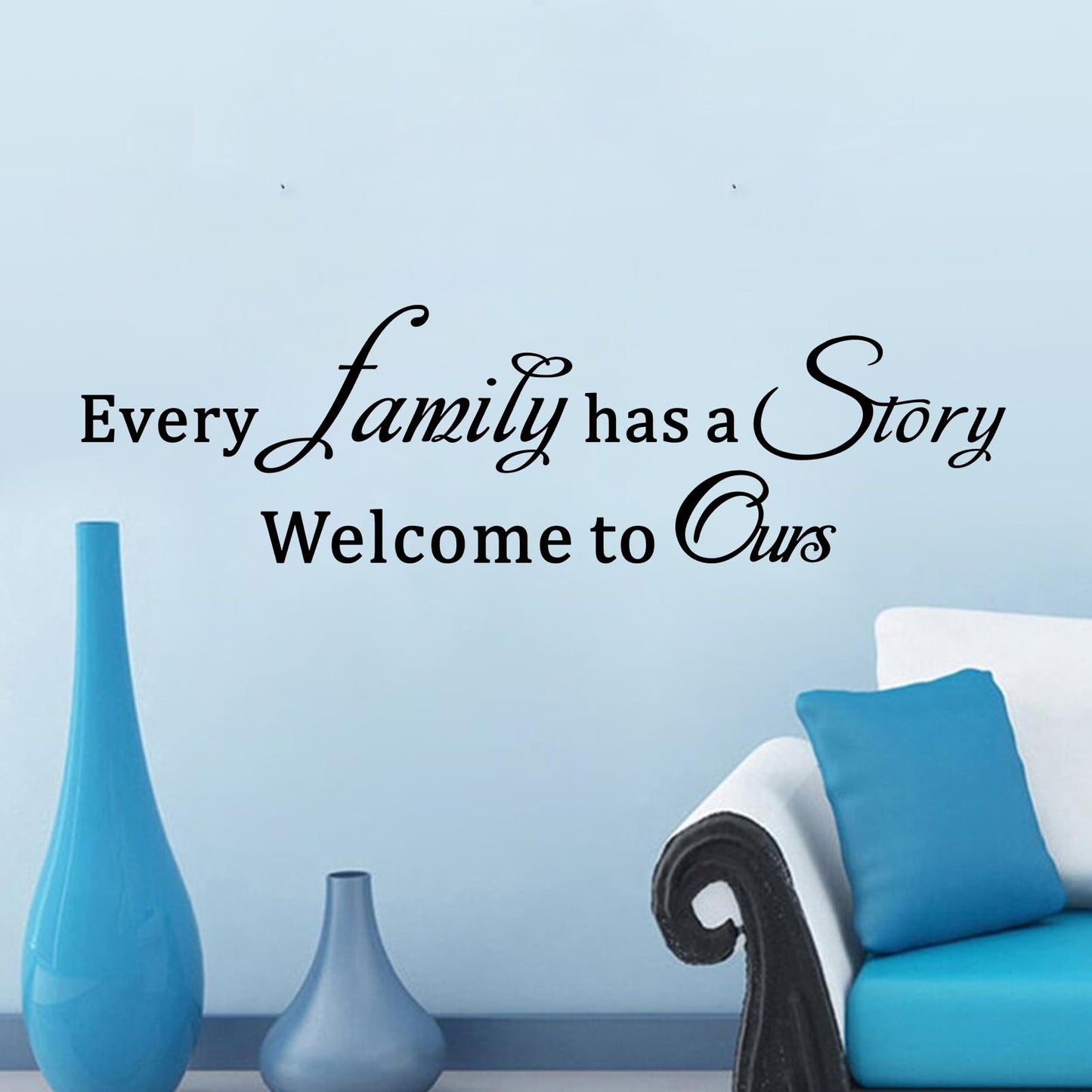 Inspirational Family Wall Stickers for Bedroom: Home Quotes Motivational Vinyl Art Wall Decals for Living Room Kitchen Apartment Bathroom - Every Family Has a Story 25" X 7"