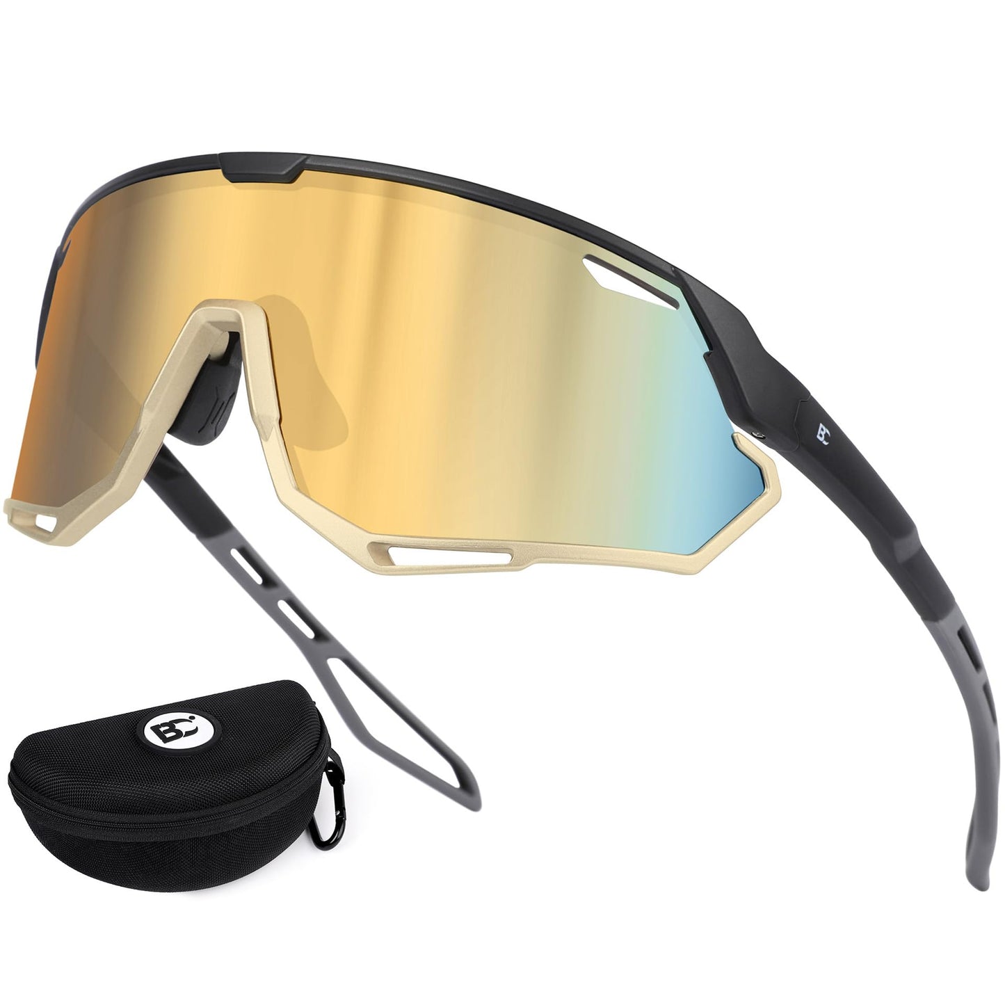 BIRCEN Mens Sports Baseball Sunglasses: TR90 Lightweight Cycling Glasses Wrap Around Running Glasses for Outdoor MTB Bike