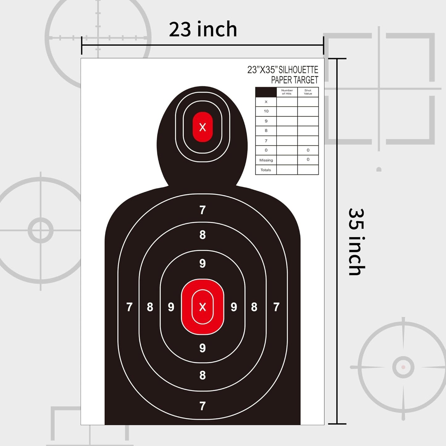 Paper Silhouette Shooting Targets by [Brand Name] - 23x35 Inch for Indoor/Outdoor Use | Ideal for Handguns, Rifles & Airguns