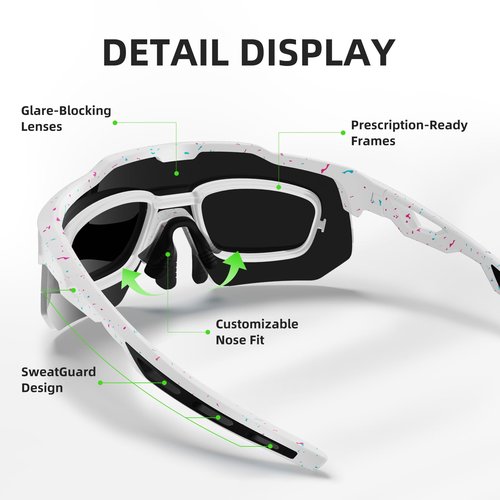 HAAYOT Polarized Sports Sunglasses for Men Women UV Protection Baseball Cycling Running Driving Fishing Glasses Color Spot Red