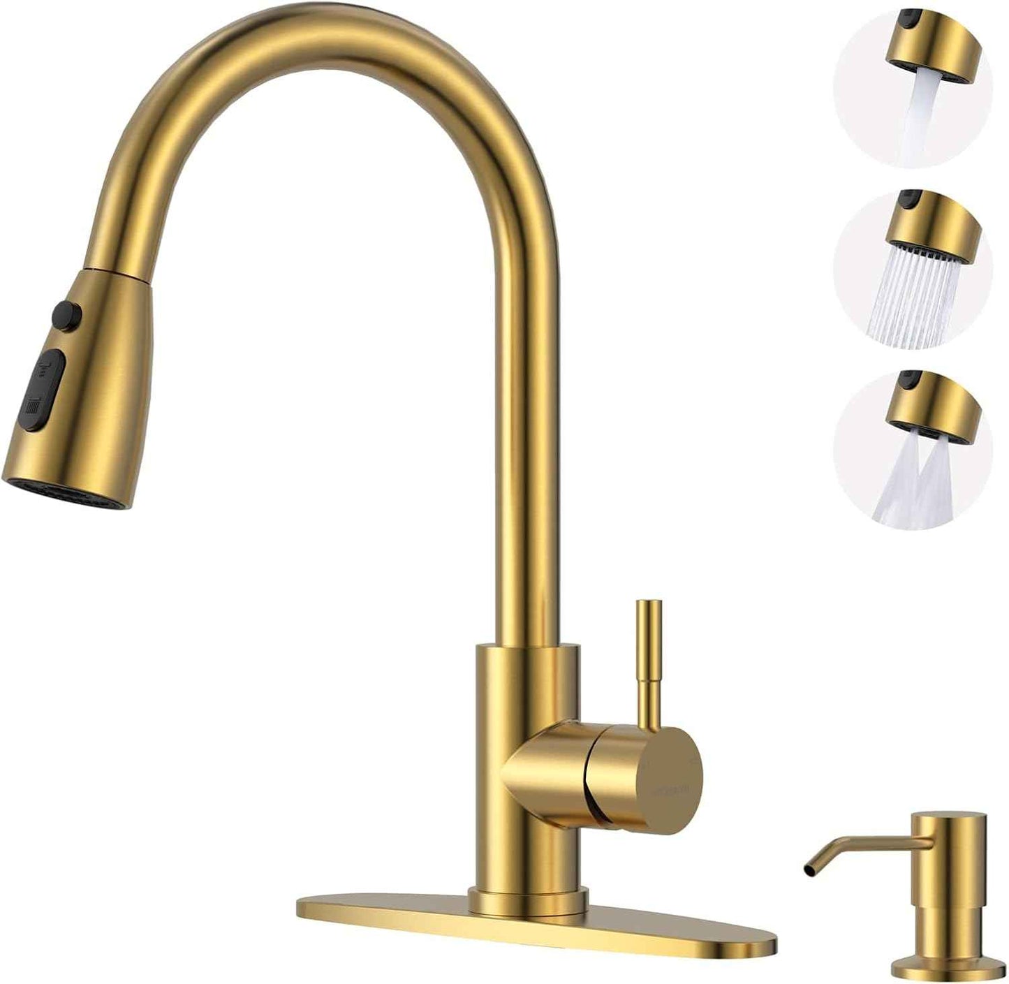 Stainless Steel Kitchen Faucet Combo with Water Filter - Brushed Nickel Sink Faucet for RO Systems