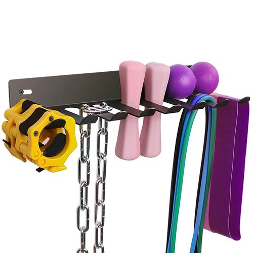 2-Pack Heavy-Duty Gym Wall Storage Rack – Multi-Purpose Fitness Equipment Organizer for Resistance Bands, Barbells, Baseball Bats, and Jump Ropes – Wall-Mounted Storage, Home Gym and Garage Organizer