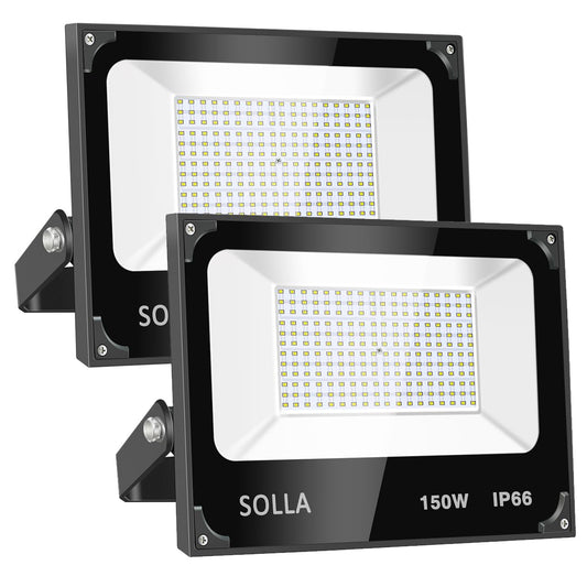 2 Pack 150W Led Flood Light, 15000lm 3000K Warm White Exterior Flood Lighting, Outdoor Indoor Flood Light Fixture Landscape Security Floodlight Spotlight for Yard, Garden, Garage, Rooftop