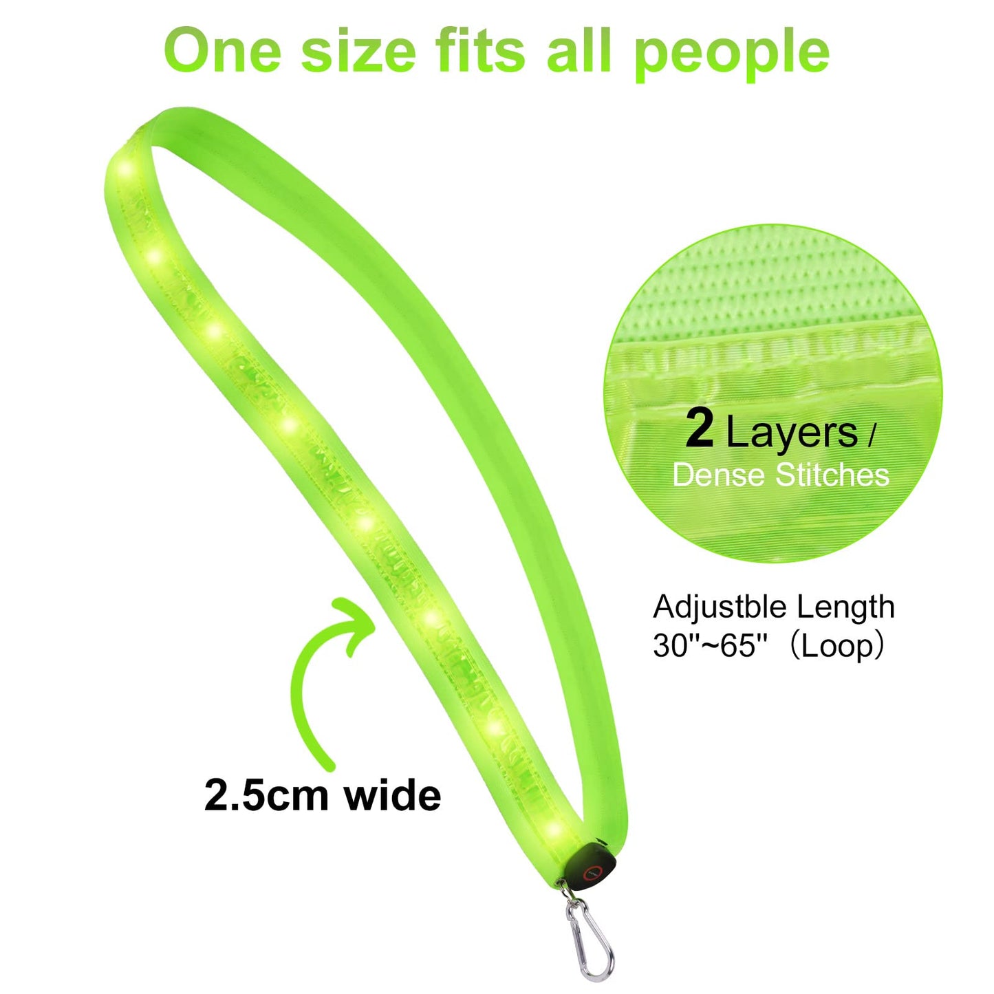 Luminous Single Room With Led Safety Shoulder Strap, Night Running And Cycling Single Shoulder Strap For Men And Women, Suitable For Night Walking, Running, Cycling, Jogging, Etc. (Fluorescent Green)