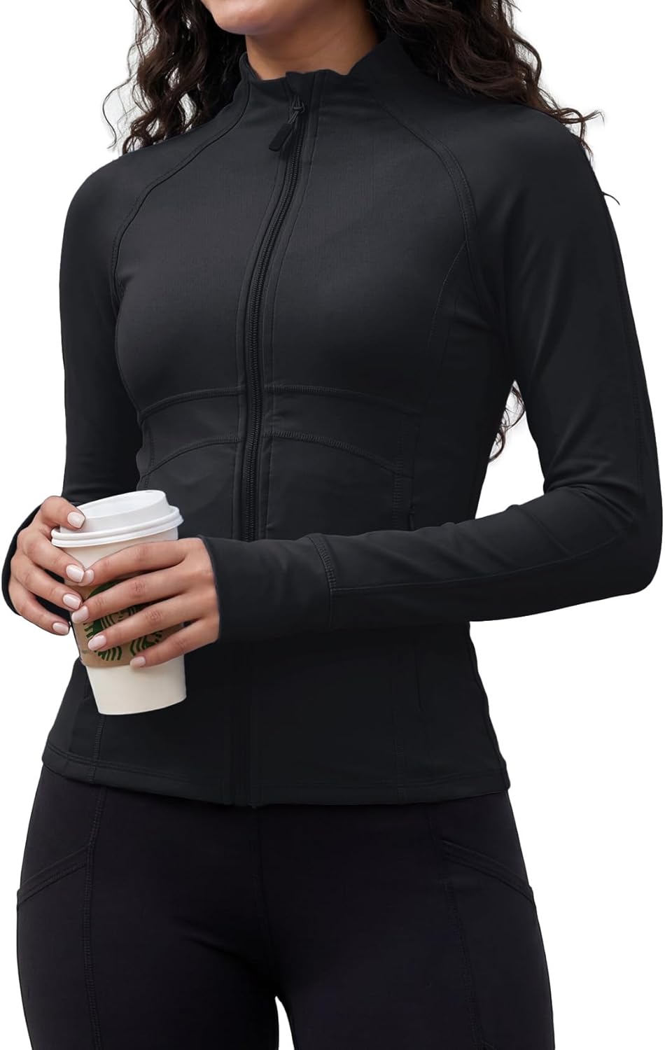 Waitfairy Zip Up Jacket for Women - Stylish Yoga & Gym Top with Thumb Holes | Perfect for Running & Workouts