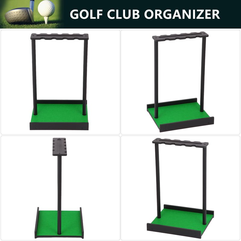 Xnwouco Golf Putter Stand for 9 Clubs & 7 Balls, Solid Wood Golf Club Rack, Golf Club Organizer Floor Stand, Golf Club Holder | Rustic Modern Design for Home, Office, Golf Course Accessories